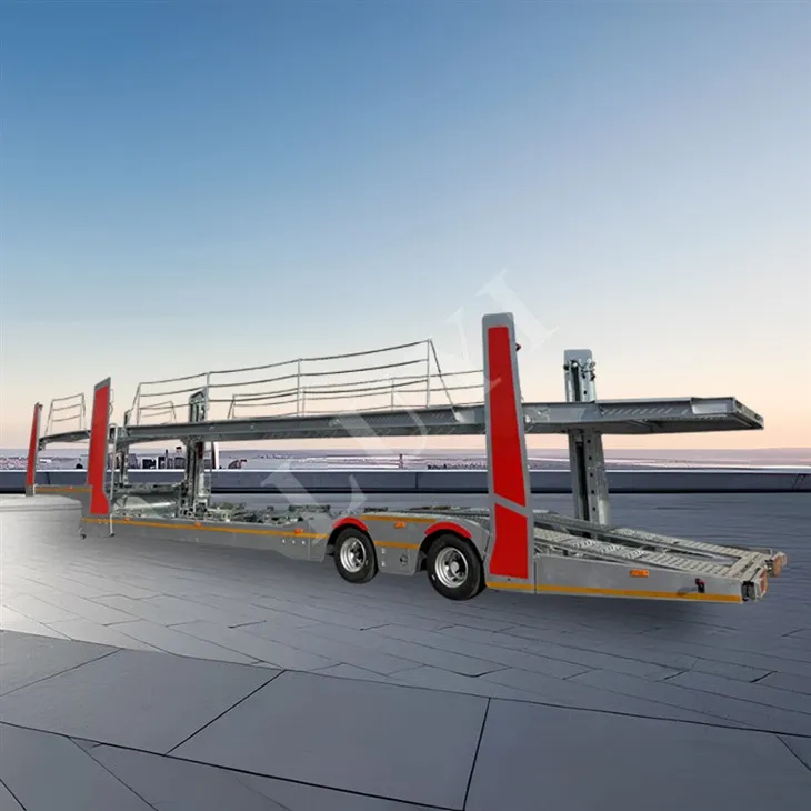 2 оси поцинковане на процеса с 8 автомобилни транспортни полуремаркета