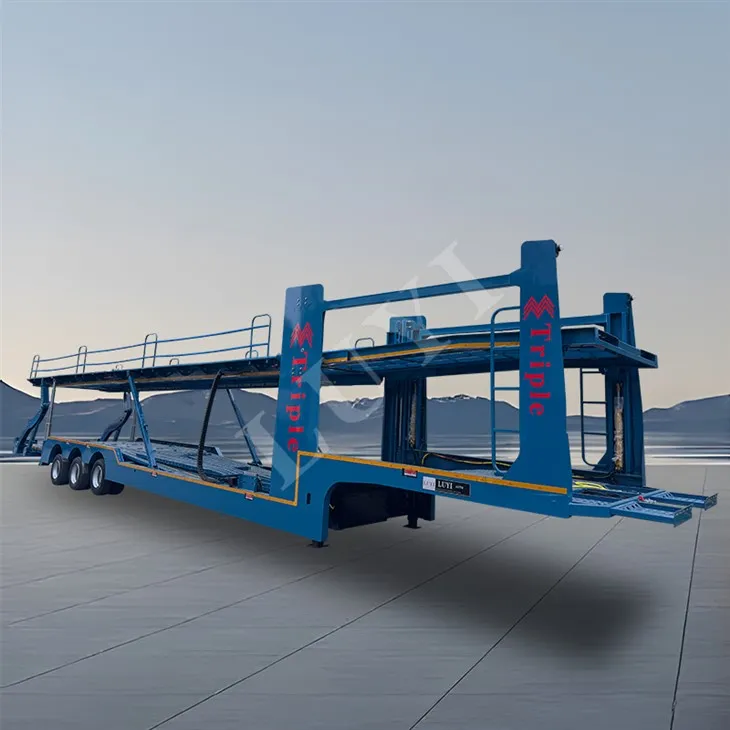 3 оси 40 фута двоен декор за автомобил транспорт полу ремарке