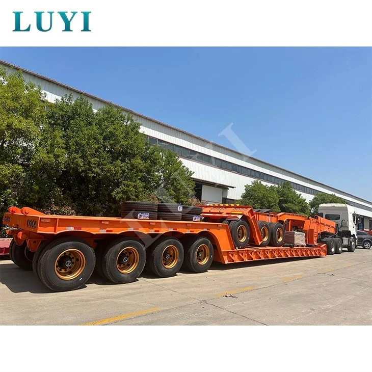 Brand New 4-axle 80-ton Detachable Gooseneck Low-bed Semi-trailer factory
