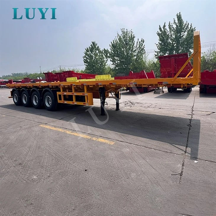 Heavy Duty 4 Axle 80T Flatbed Trailer factory