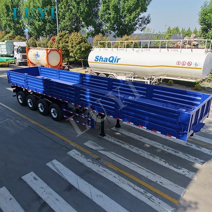 Heavy Duty 4 Axle Sidewall Semi Trailer For Freight Transport high quality