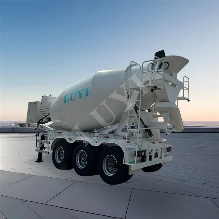 Три{0}}осен циментов миксер Полу-ремарке с капацитет 12 кубични метра